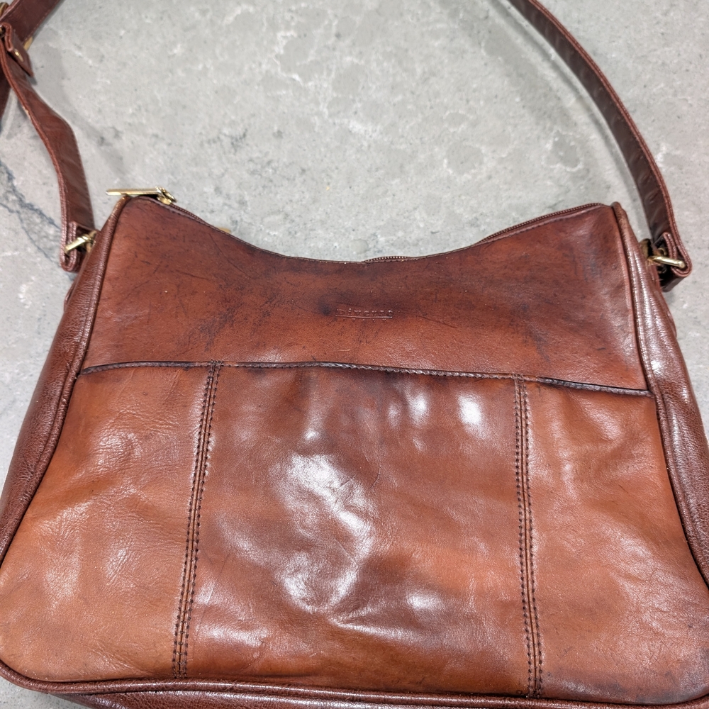 Vintage Brown Leather Shoulder Bag